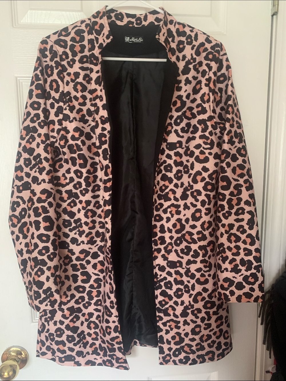 Lightweight Leopard Print Longline Blazer Jacket